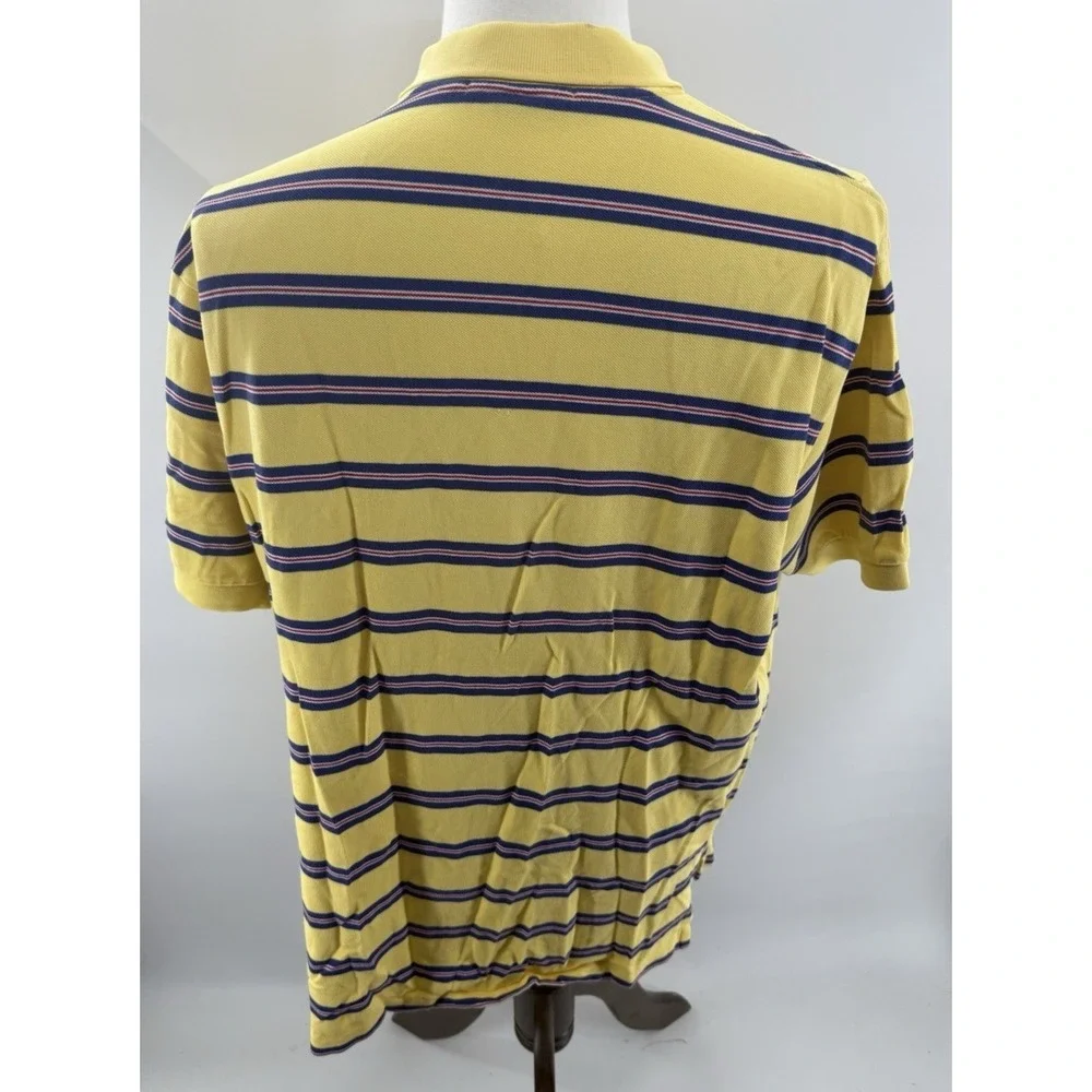 Polo‎ Ralph Lauren Yellow Striped Short Sleeve Polo Shirt Mens XLarge